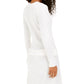 BCX Women's Long Sleeve Jewel Neck Above the Knee Sheath Dress White Size Medium