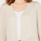 Alfani Women's Otto Textured 3/4 Sleeves Cardigan Sweater Brown Size Medium