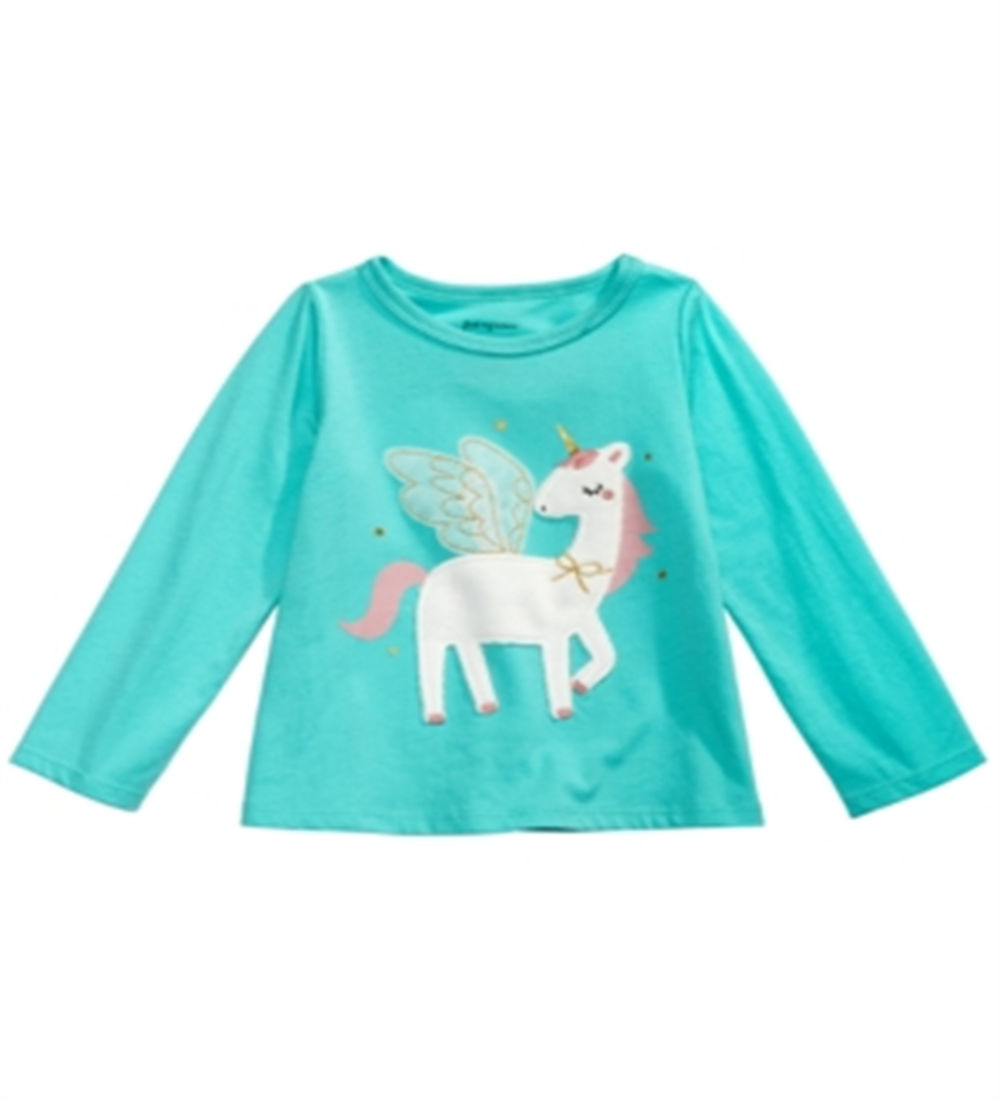 First Impressions Baby Girl's Unicorn Print Cotton T-Shirt Green Size 3-6MOS