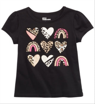 Epic Threads Little Girl's Animal Hearts T-Shirt Black Size 6