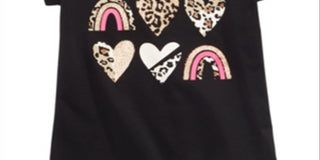 Epic Threads Little Girl's Animal Hearts T-Shirt Black Size 6