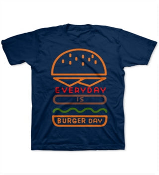Jem Toddler Boy's Everyday Is Burger Day T-Shirt Blue Size 3