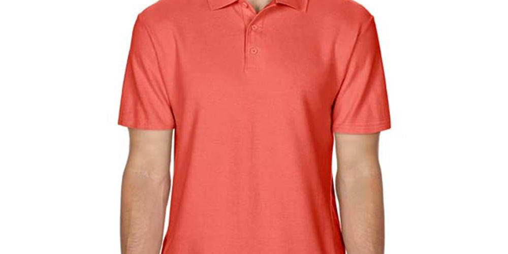 Gildan Men's Short Sleeve Double Pique Polo Shirt Orange Size L