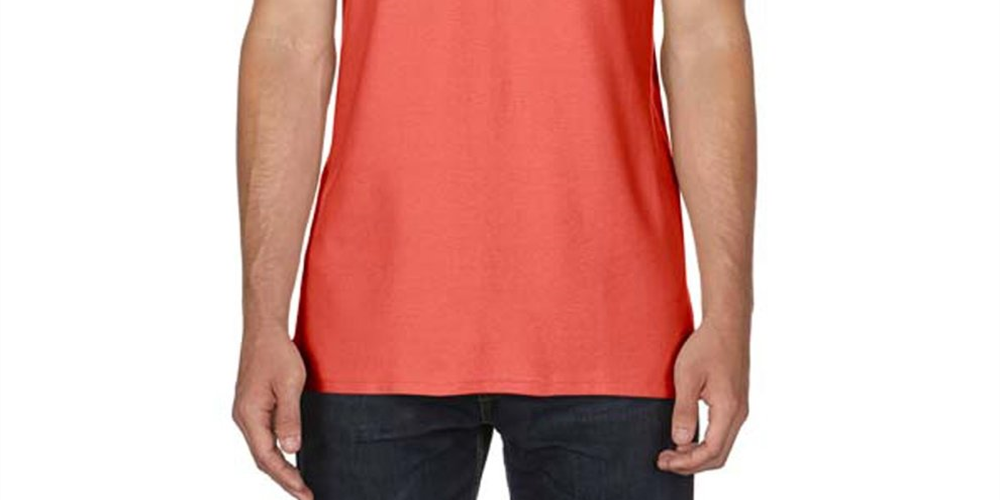 Gildan Men's Short Sleeve Double Pique Polo Shirt Orange Size L