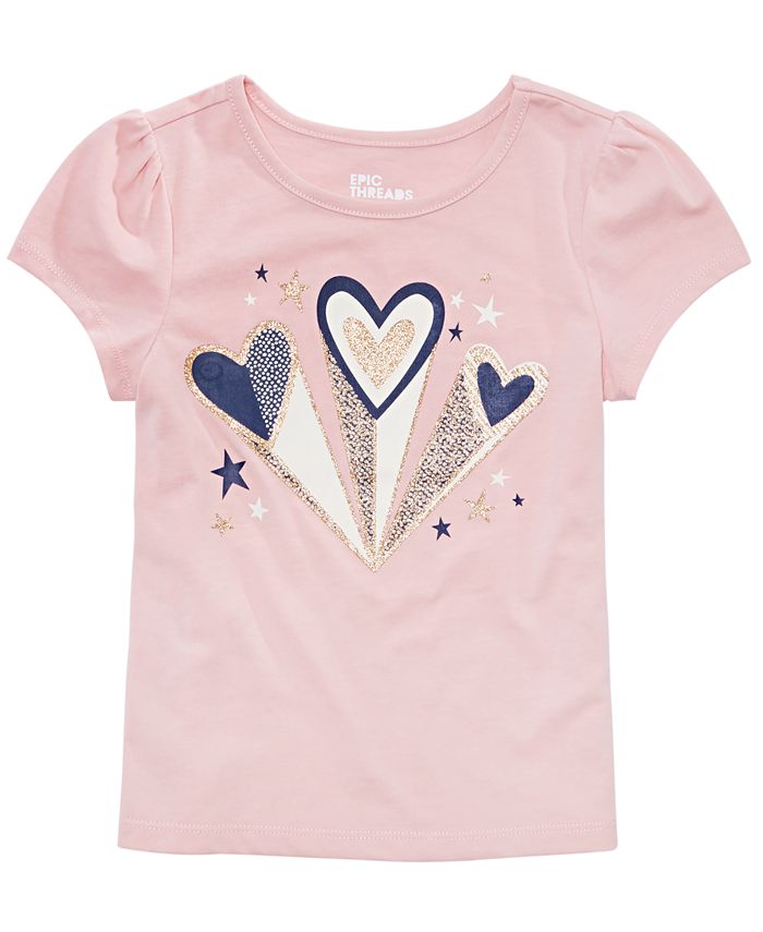 Epic Threads Toddler Girl's Hearts T-Shirt Pink Size 3T