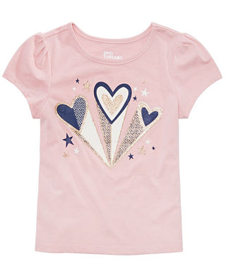Epic Threads Toddler Girl's Hearts T-Shirt Pink Size 3T