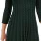 Jessica Howard Women's 3/4 Sleeve V Neck Short Fit Flare Dress Green Size X-Large
