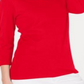 Karen Scott Women's Cotton 3/4 Sleeve Top Red Size XX-Large