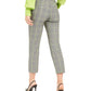 Bar III Women's Plaid Straight Leg Pants Gray Size 0
