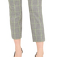 Bar III Women's Plaid Straight Leg Pants Gray Size 0