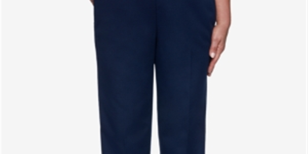 Alfred Dunner Women's Anchor's Away Pull on Pants Blue Size 6 Petite