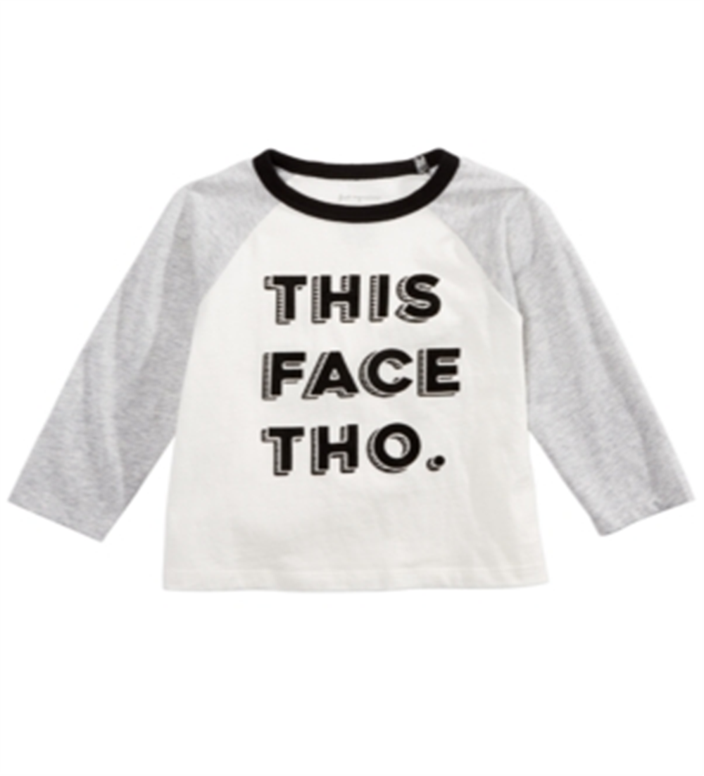 First Impressions Toddler Boy's This Face Print Cotton T-Shirt White Size 3T