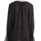 Bailey 44 Women's Amber Button Down Pleated Top Black Size Large