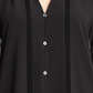 Bailey 44 Women's Amber Button Down Pleated Top Black Size Large