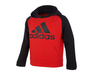 Adidas Big Boy's Colorblocked Fleece Hoodie Red Size Small