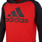 Adidas Big Boy's Colorblocked Fleece Hoodie Red Size Small