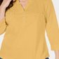 Karen Scott Women's Cotton Johnny Collar Utility Shirt Yellow Size Small