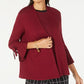 Alfani Women's Tie Sleeve Cardigan Red Size -Petite L