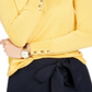 Charter Club Women's Button Cuff Merino Wool Sweater Yellow Size Petite Small