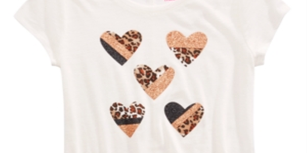 Epic Threads Big Girl's Side Tie Graphic Print T-Shirt White Size Medium