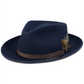 Stetson Men's Layden Felt Fedora Cap Blue Size L