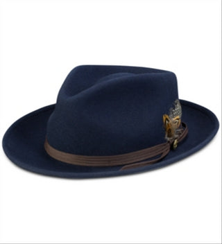Stetson Men's Layden Felt Fedora Cap Blue Size L