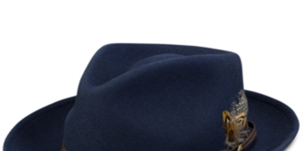 Stetson Men's Layden Felt Fedora Cap Blue Size L