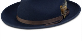 Stetson Men's Layden Felt Fedora Cap Blue Size L