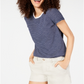 Maison Jules Women's Short Sleeve T-Shirt Top Blue Size XX-Large