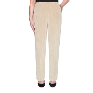 Alfred Dunner Women's Corduroy Elastic Waist Pants Brown Size 16X4.5