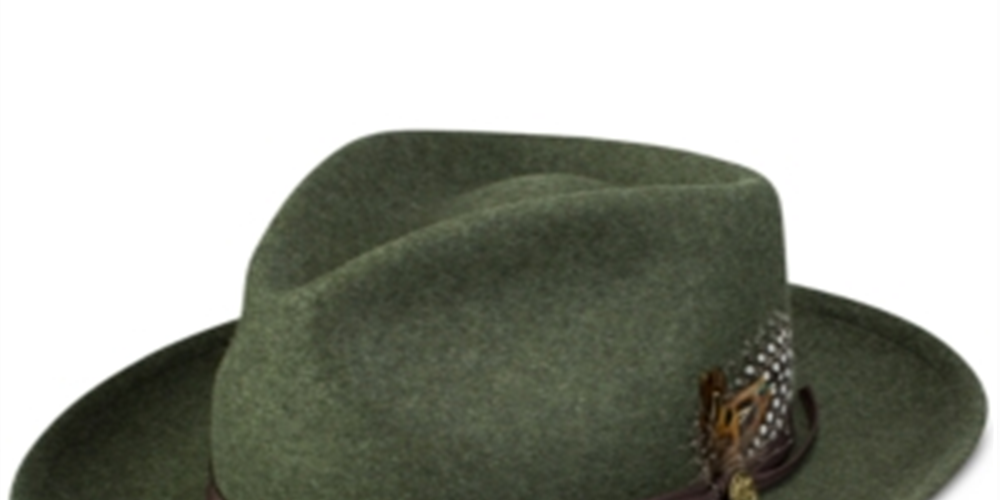 Stetson Men's Layden Felt Fedora Cap Green Size Regular