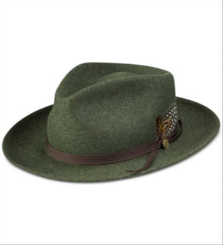 Stetson Men's Layden Felt Fedora Cap Green Size S