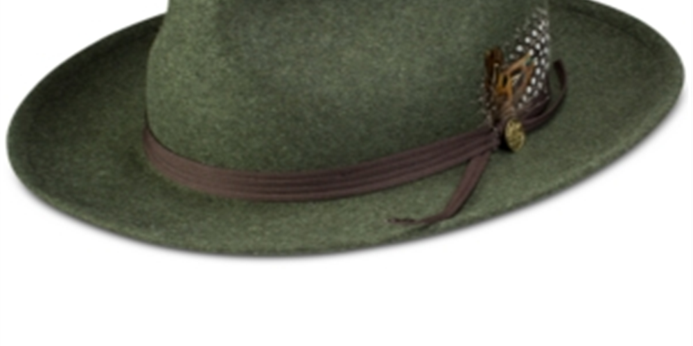 Stetson Men's Layden Felt Fedora Cap Green Size S