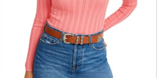 Hooked Up By IOT Junior's Pointelle Sweater Pink Size Small