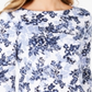 Charter Club Women's Pima Cotton Combo Print Top Floral Blue Size Large