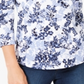 Charter Club Women's Pima Cotton Combo Print Top Floral Blue Size Large