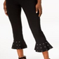 INC International Concepts Women's Studded Ruffle Hem Pants Black Size 16 Petite
