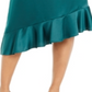 Alfani Women's Asymmetrical Ruffle Hem Skirt Green Size 6