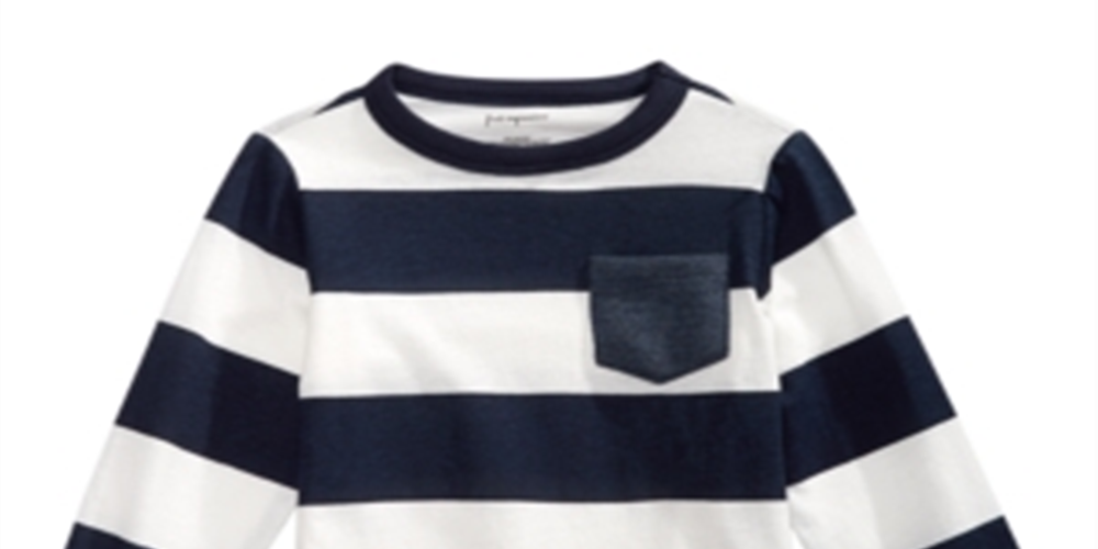 First Impressions Baby Boy's Cotton Rugby Stripe T-Shirt Navy /White Size 18MOS