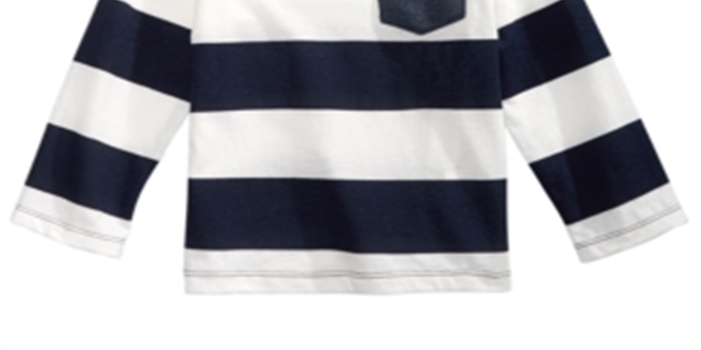 First Impressions Baby Boy's Cotton Rugby Stripe T-Shirt Navy /White Size 18MOS