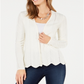 Charter Club Women's Open Front Cardigan White Size Medium