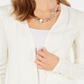 Charter Club Women's Open Front Cardigan White Size Medium