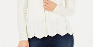 Charter Club Women's Open Front Cardigan White Size Medium