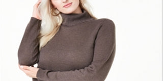 Charter Club Women's Solid Long Sleeve Sweater Brown Size 2X