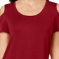 JM Collection Women's Cold Shoulder Swing T-Shirt Red Size X-Large