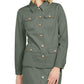 Charter Club Women's Four Pocket Denim Jacket Green Size Medium