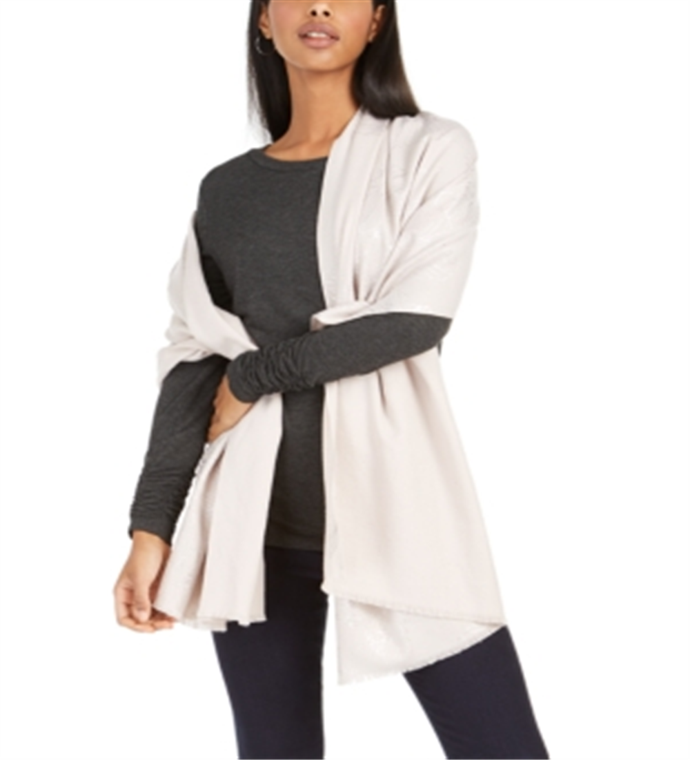 INC International Concepts Women's Line Work Foil Flower Wrap Tan One Size
