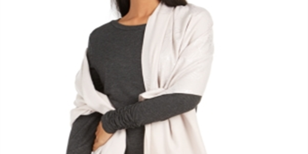 INC International Concepts Women's Line Work Foil Flower Wrap Tan One Size