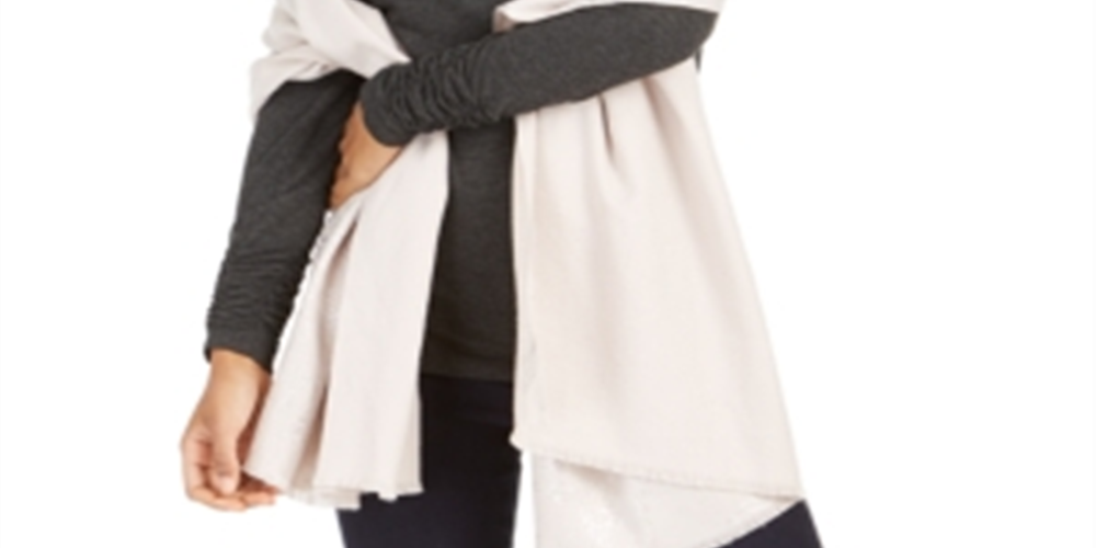 INC International Concepts Women's Line Work Foil Flower Wrap Tan One Size