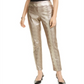 Alfani Women's Tummy Control Metallic Python Print Trousers Brown Size 18